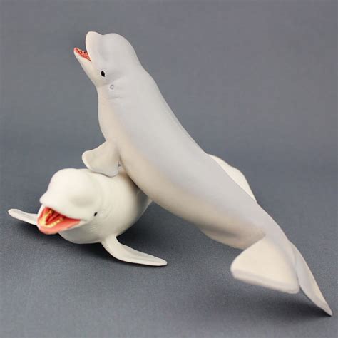 Porfeet Lifelike Beluga Whale Ocean Animal Pvc Model Figure Educational