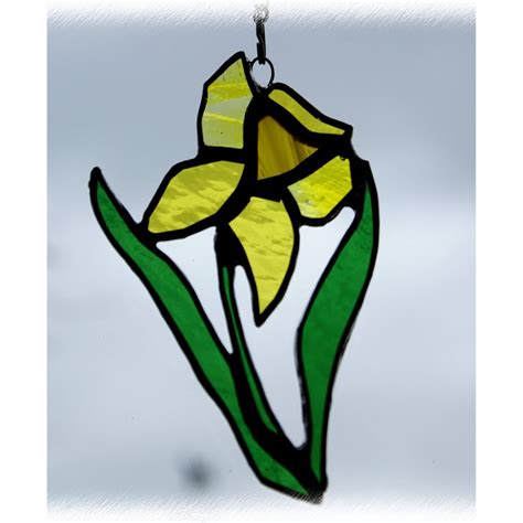 Daffodil Suncatcher Handmade Stained Glass Folksy