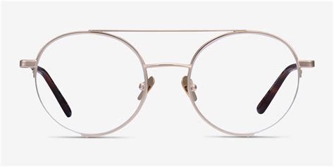 Miller Aviator Gold Semi Rimless Eyeglasses Eyebuydirect
