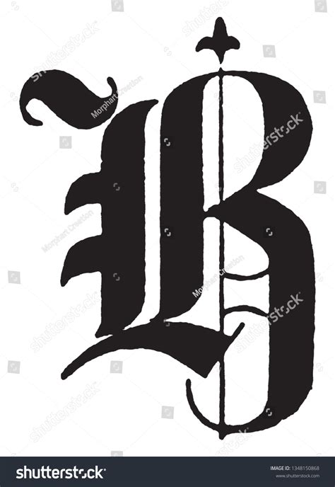 Old English Letter B Title Text Stock Vector Royalty Free 1348150868