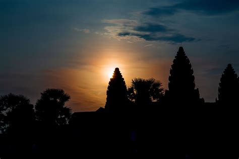 Sun Rising Behind A Temple Complex At Angkor Wat In Siem Reap Cambodia Took A Few Dozen Shots