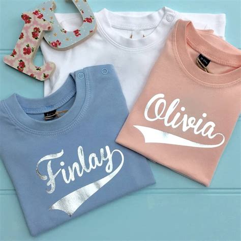 Baby Foil Personalised Name T Shirts By Pink Pineapple Home And Ts