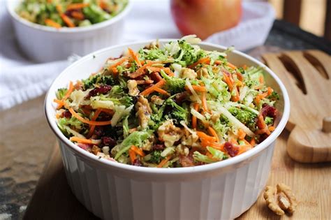 Now, yes this is a classic broccoli salad with bacon, but there are ways to make this healthy!. Grated Broccoli Salad with Carrots, Apples, and Warm Bacon ...