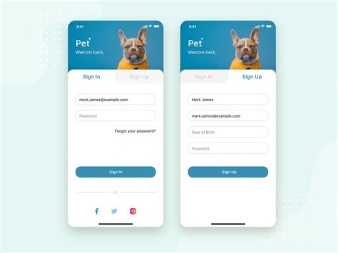 Authentication Form Mobile Ui Concept Uplabs