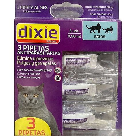 Dixie Pipetas Desparasitarias Para Gatos Fipronilo 50 Mg Caja 3