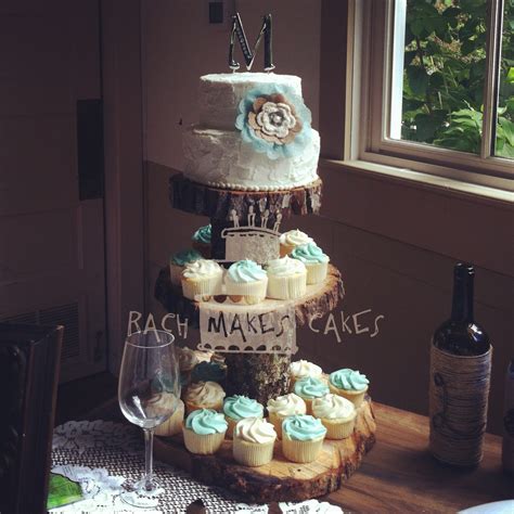 Burlap And Teal Wedding Cake Rach Makes Cakes