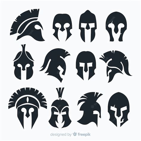 Premium Vector Silhouette Spartan Helmet Collection