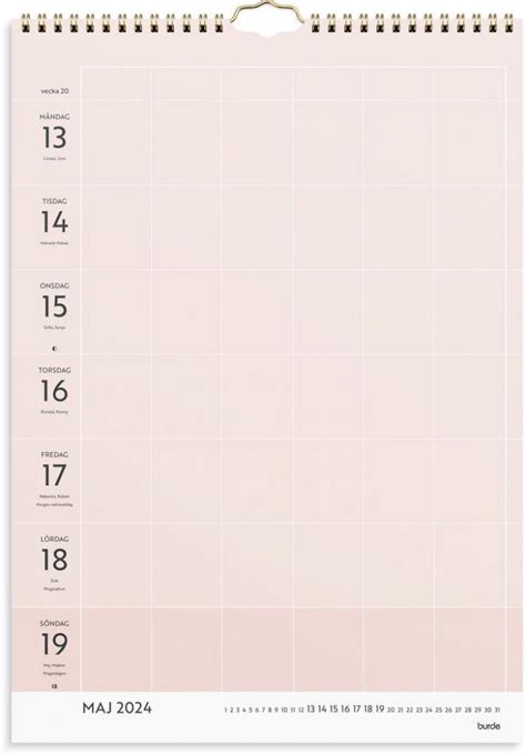 Väggkalender Life Organizer Veckokalender 2024