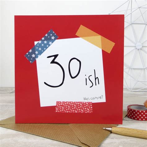 Birthday 30ish Whos Counting Funny Birthday Card By Wink Design