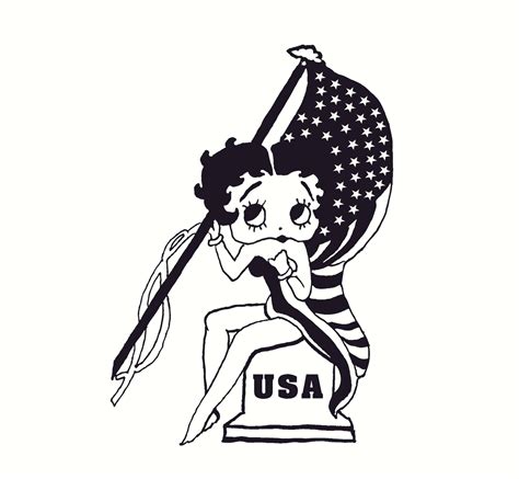 Betty Boop Decal Sticker Usa American Flag Sexy Betty Etsy
