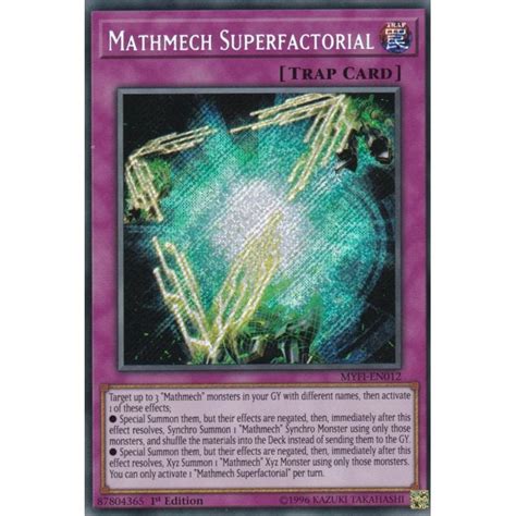 Yu Gi Oh Single Card Myfi En012 Mathmech Superfactorial Secret Rare