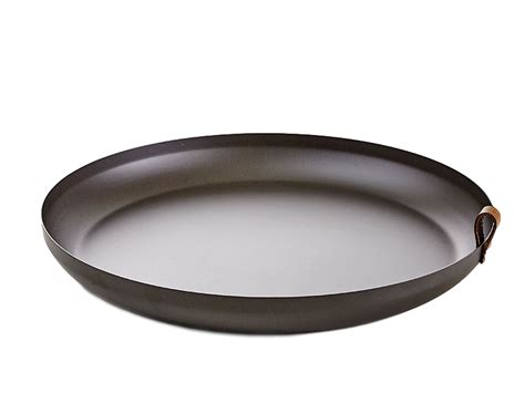 Round Large Serving Tray Aluminum & Leather - NDT PROJECT