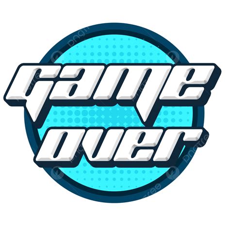 Game Over Clipart Transparent Background Blue Rounded Game Over 3d Pop