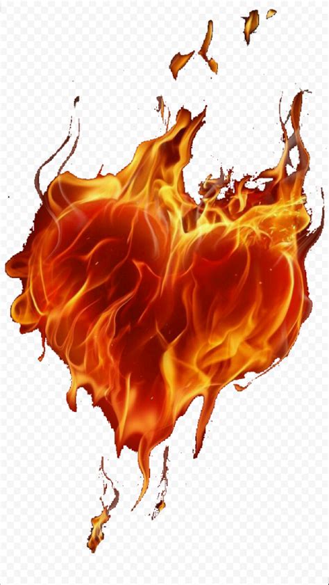 Fire Heart Flame Abstract Transparent PNG Pxpng