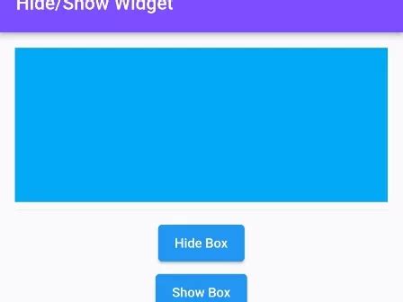 How To Hide Show Widget Programmatically In Flutter
