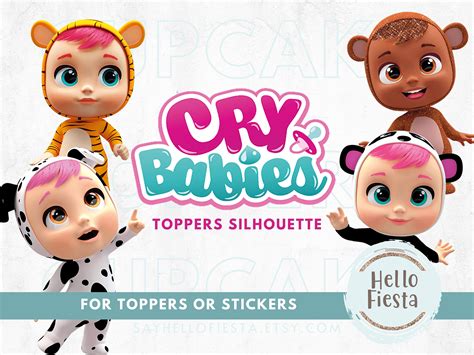 Cupcake Toppers Silueta Silhouette Bebes Llorones Stickers Printable