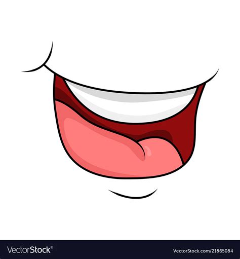 Smile Mouth For Comic Book Character Cartoon Vector Image