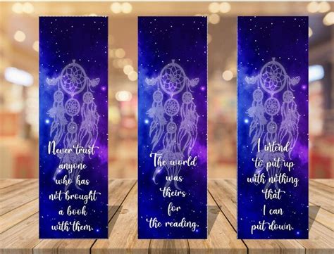 Dream Catcher Printable Bookmarks Book Quotes Book Etsy Bookmarks