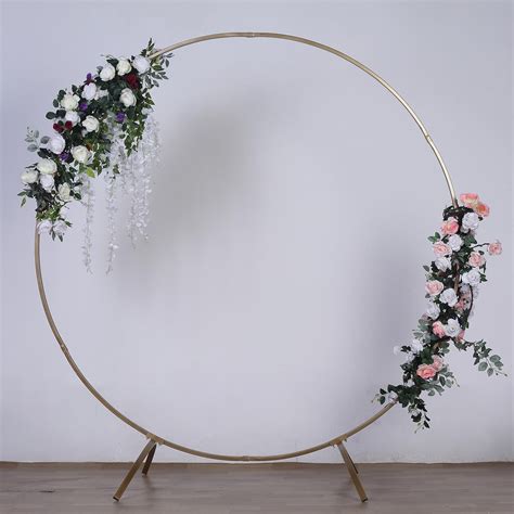 75ft Heavy Duty Gold Metal Round Wedding Arch Photo Backdrop Stand