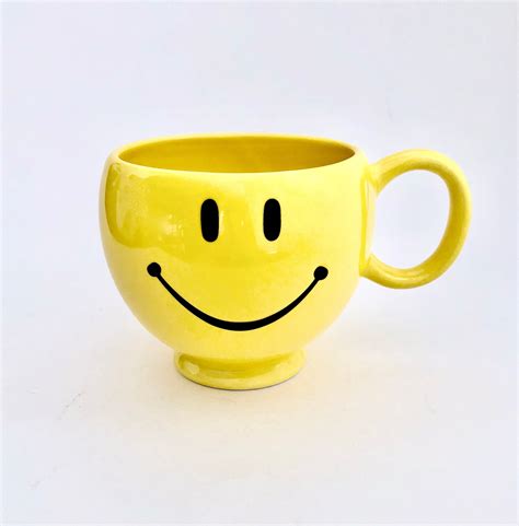 Smiley Face Cup Oversized Coffee Mug Vintage Happy Face Cup Emoji