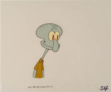 Smiling Squidward Original Animation Spongebob Art Cel