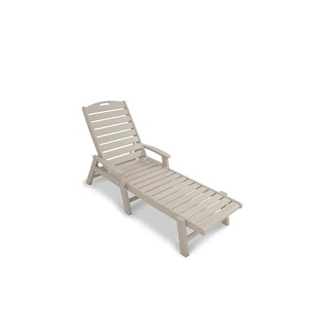 Trex Outdoor Furniture Yacht Club Sand Castle Plastic Outdoor Patio Stackable Chaise Lounge