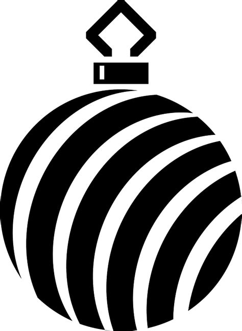 Christmas Ornament Clipart Free Black And White