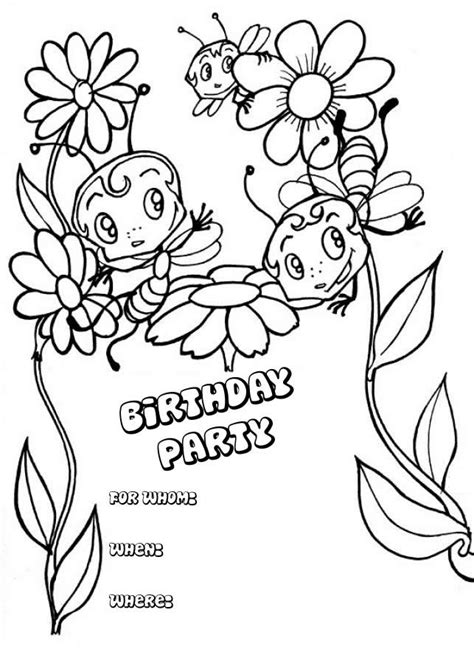 Free Printable Colorable Party Invitations
