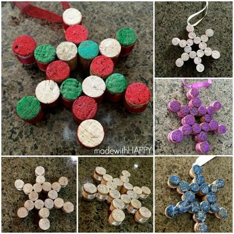 Snowflake Ornamentscork Ornaments Crafts With Corks Ornament Crafts