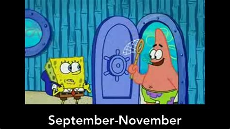 Months Portrayed By Spongebob Youtube