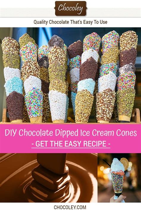Chocolate Dipped Ice Cream Cones Recipe Dips Ice Cream