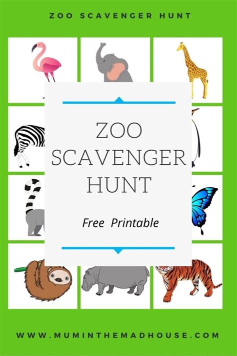 Free Printable Zoo Scavenger Hunt Mum In The Madhouse