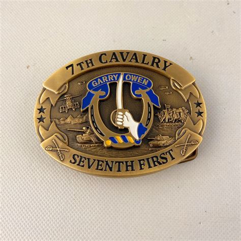 Us Army 7th Cavalry Regiment Garry Owen Unit Insignia Solid Etsy