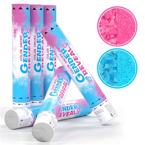 Buy Effieler Gender Reveal Confetti Cannon Set Of 4 Mixed 2 Blue 2 Pink 100 Biodegradable