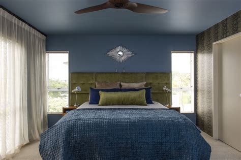 Wall decor (58) refine by department: Main room ceiling and bedhead wall painted in Resene Seachange. From habitat magazine, Winter ...
