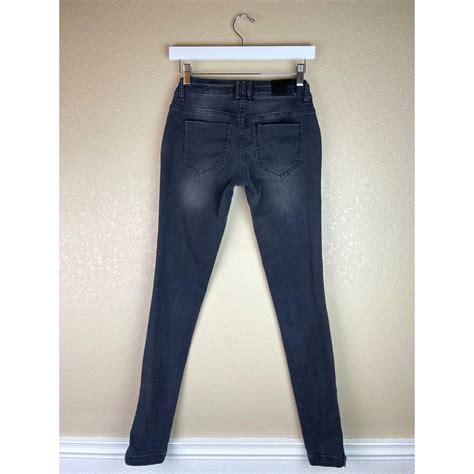 Anine Bing Double Zip Washed Black Low Rise Skinny Jeans Size Ebay