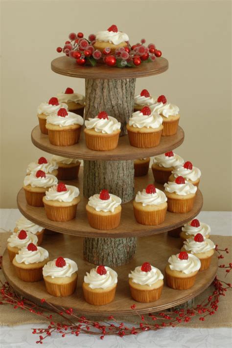 Rustic Cupcake Stand 4 Tier Tower Holder 50 Cupcakes 100 Etsy Large