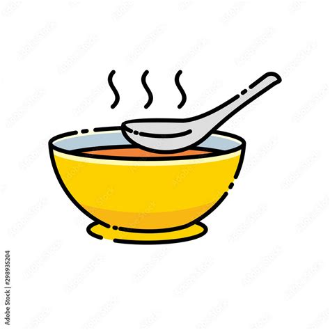 Soup Vector Illustration With Filled Line Design Isolated On White