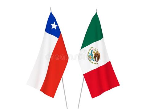 Banderas Chile Y México Cruzadas Y Ondeando De Estilo Plano Proporción