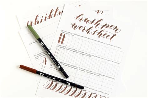 Above is an example of the first page of what the calligraphy practice sheet looks like. Free Hand Lettering Printables