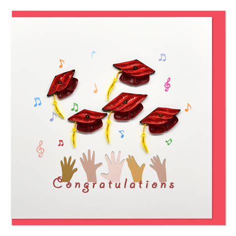Wholesale Quilled Greeting Card Congratulations Graduation 15x15cm