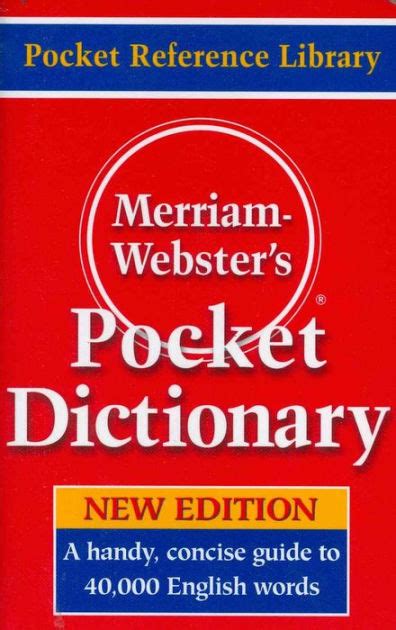 Merriam Websters Pocket Dictionary By Merriam Webster Other Format