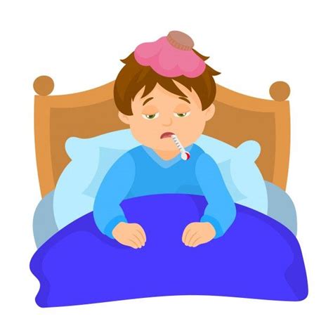 Niño Enfermo En La Cama Con Un Termómetr Premium Vector Freepik