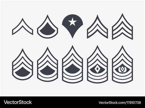 Military Ranks Stripes And Chevrons Set Army Vector Image