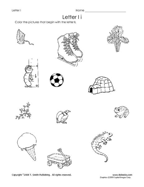 Letter Ii Pictures Worksheet For 1st 2nd Grade Lesson Planet