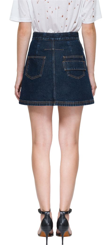 Lyst Givenchy Mini Denim Skirt In Blue