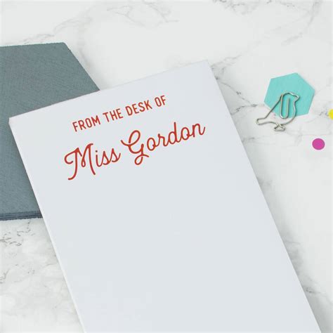 This listing is for a from the desk of santa claus letterhead that is available to you via digital download. Personalised 'from The Desk Of' Teacher's Notepad By Xoxo | notonthehighstreet.com