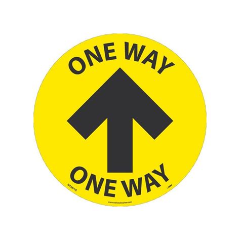 Nmc Wfs One Way Arrow Floor Sign 8 Dia