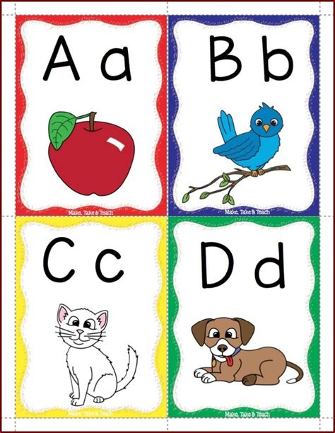 Alphabet Flashcards Freebie Make Take And Teach Alphabet Preschool