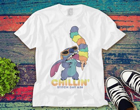 Stitch Chillin Ice Cream Summer Stitch And Lilo Unisex T Shirt Etsy